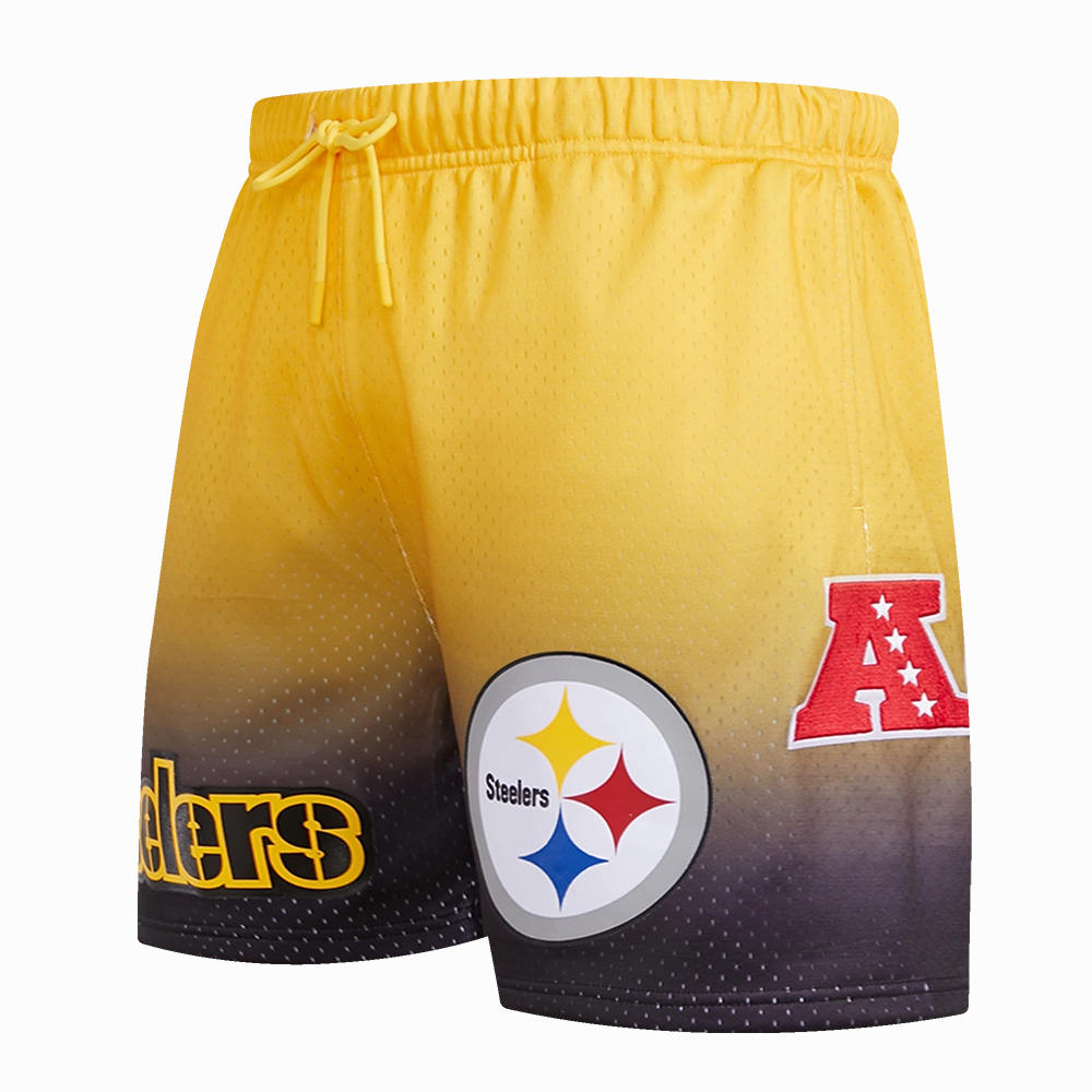 NFL PITTSBURGH STEELERS TEAM OMBRE MESH SHORT (BLACK/YELLOW)