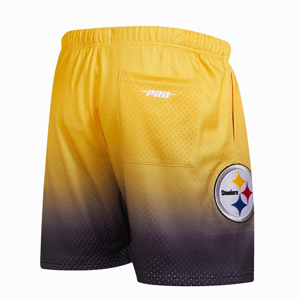 NFL PITTSBURGH STEELERS TEAM OMBRE MESH SHORT (BLACK/YELLOW)