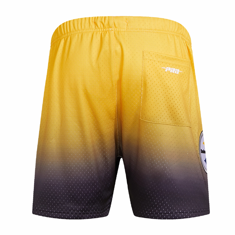 NFL PITTSBURGH STEELERS TEAM OMBRE MESH SHORT (BLACK/YELLOW)