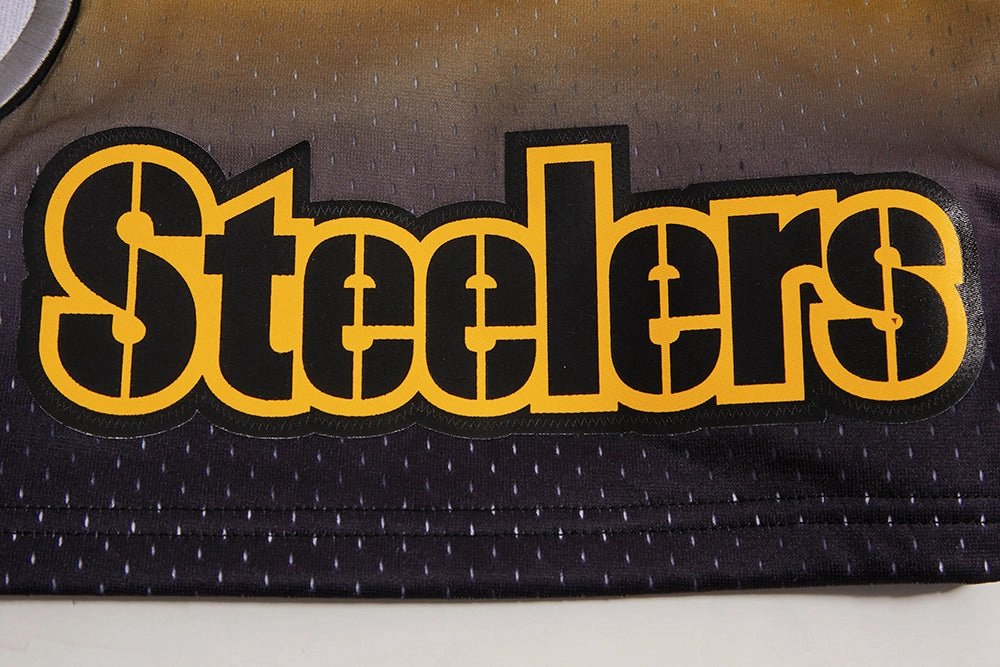 NFL PITTSBURGH STEELERS TEAM OMBRE MESH SHORT (BLACK/YELLOW)