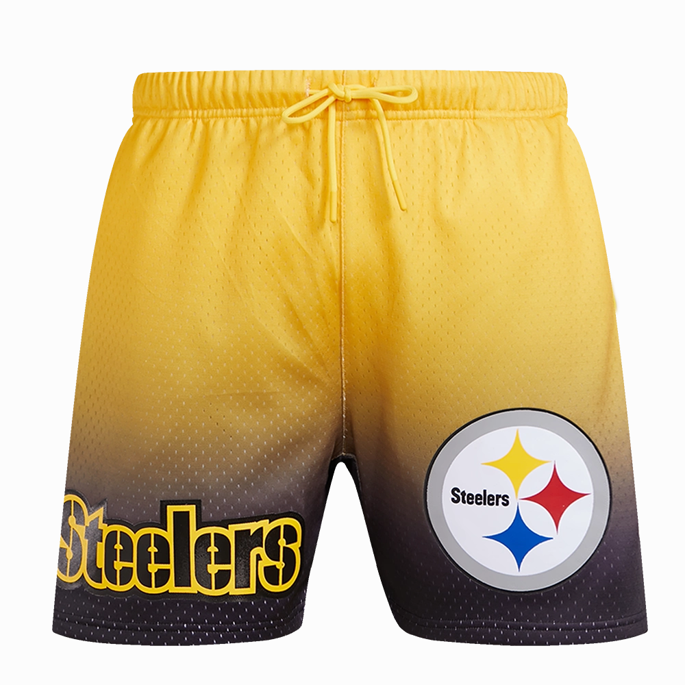NFL PITTSBURGH STEELERS TEAM OMBRE MESH SHORT (BLACK/YELLOW)