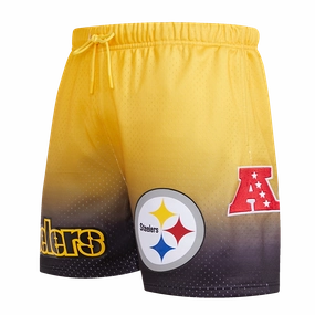 NFL PITTSBURGH STEELERS TEAM OMBRE MESH SHORT (BLACK/YELLOW)