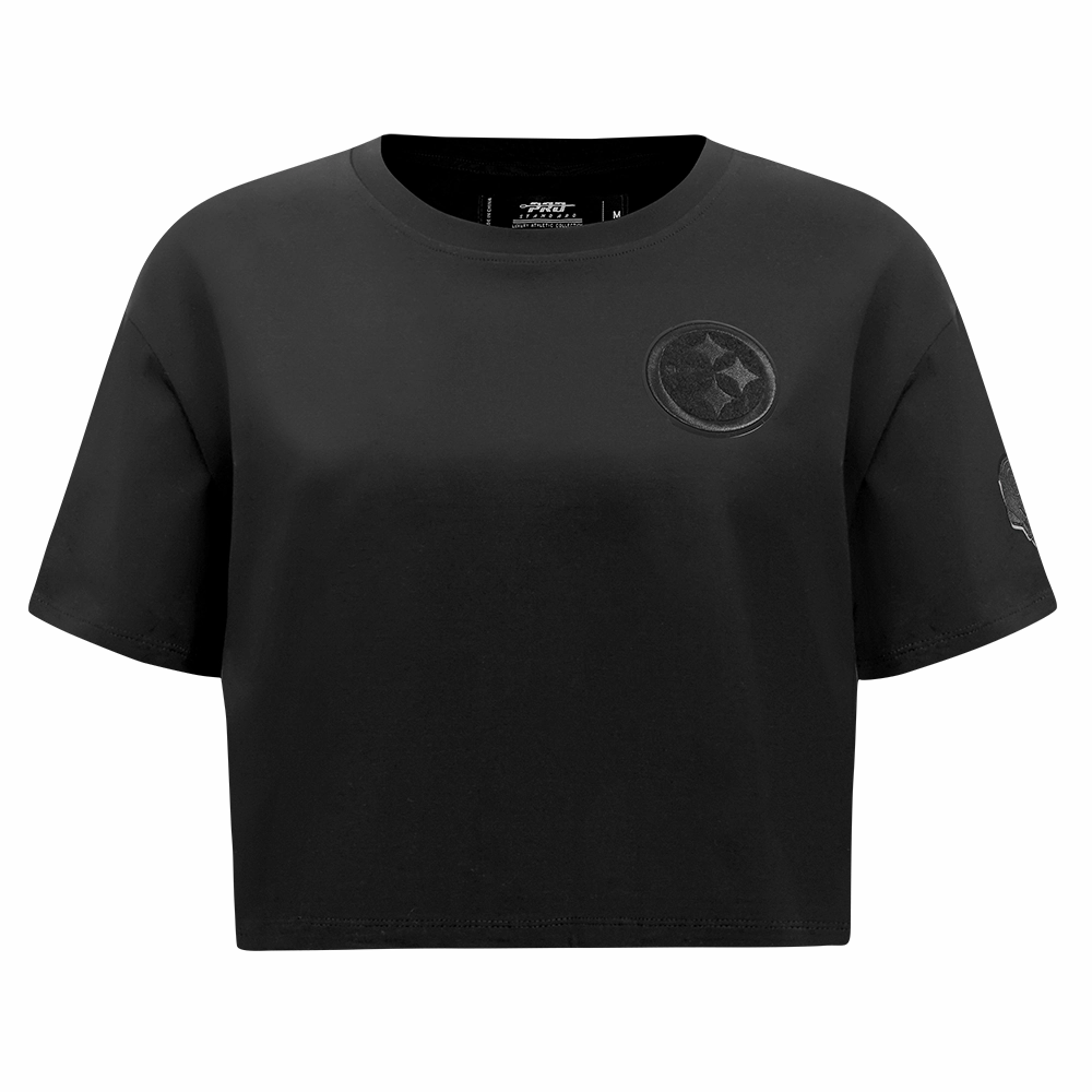 NFL PITTSBURGH STEELERS TRIPLE BLACK WOMEN'S SJ BOXY TEE (TRIPLE BLACK WOMEN'S)