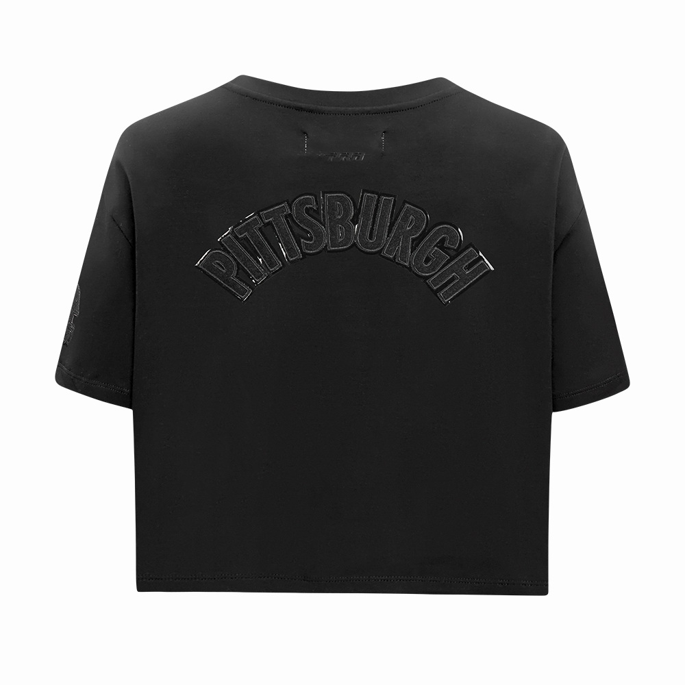 NFL PITTSBURGH STEELERS TRIPLE BLACK WOMEN'S SJ BOXY TEE (TRIPLE BLACK WOMEN'S)