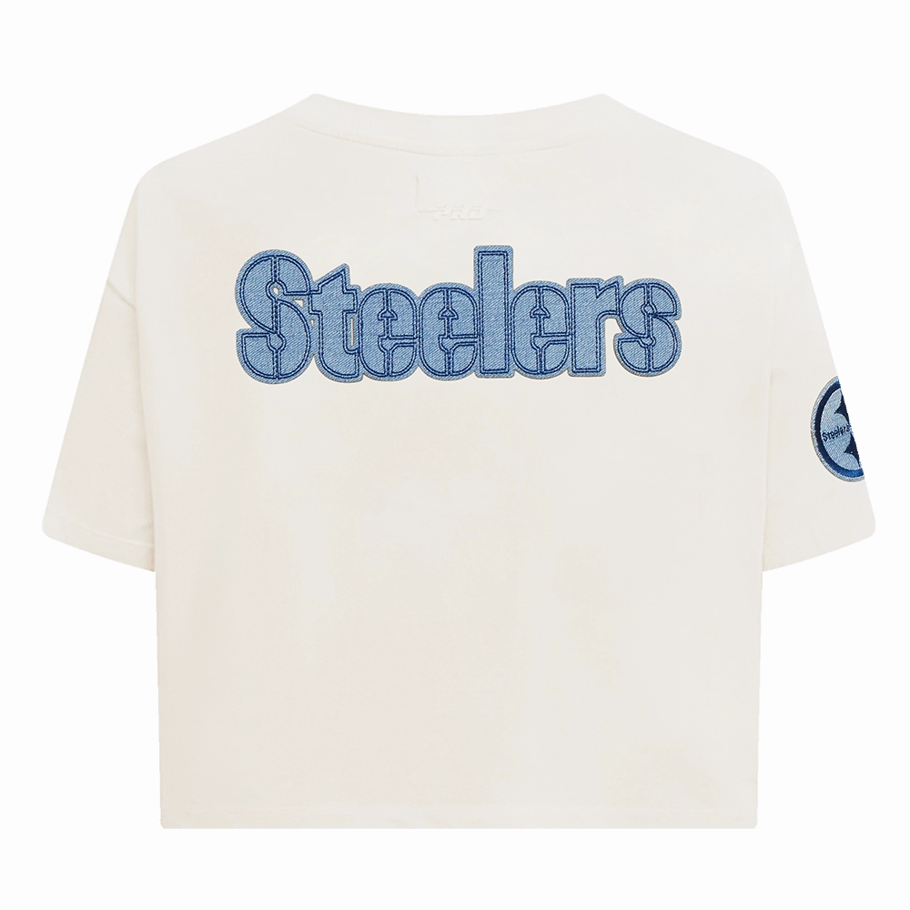 NFL PITTSBURGH STEELERS VARSITY BLUES WOMEN'S BOXY TEE (LINEN)