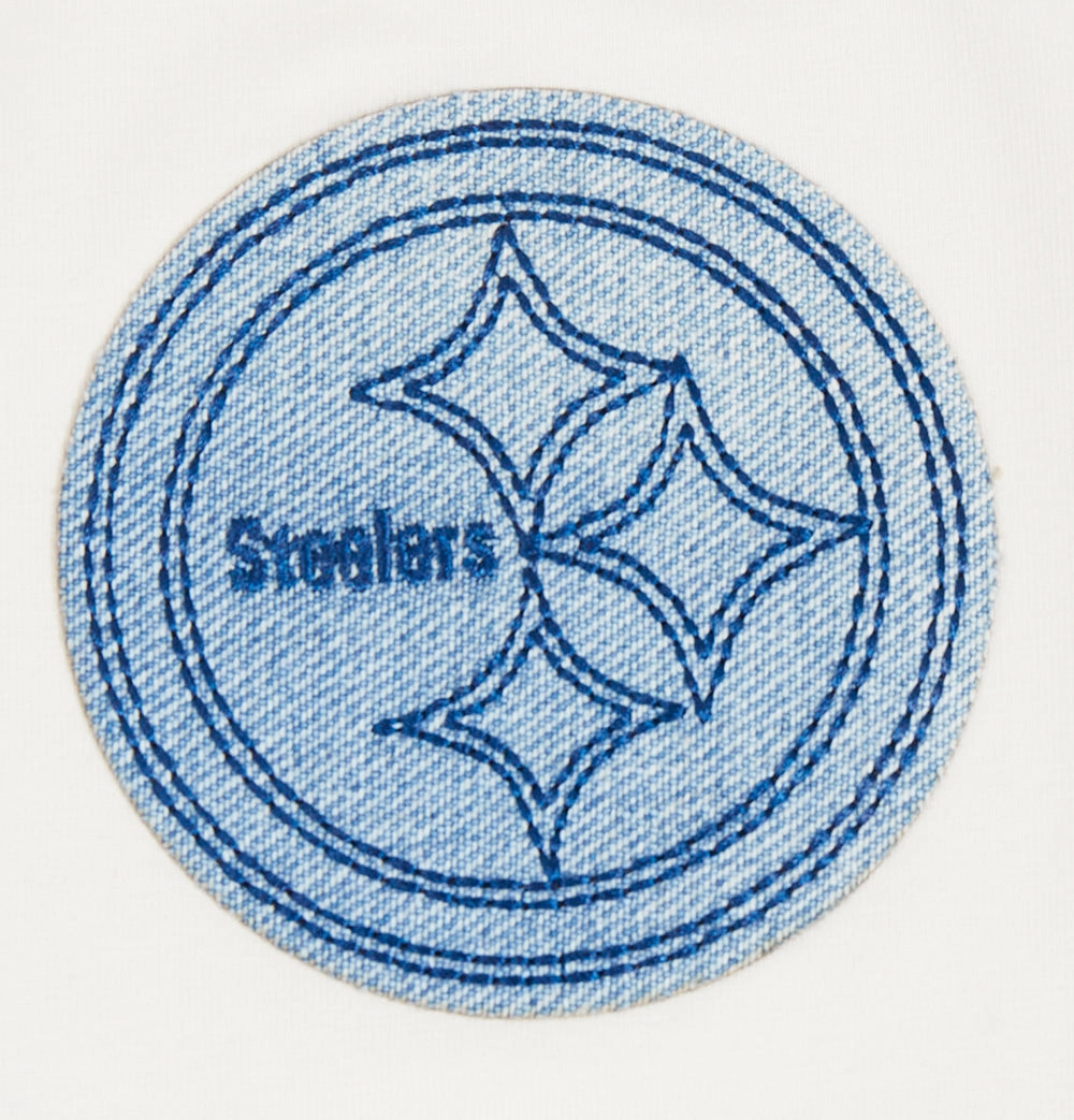 NFL PITTSBURGH STEELERS VARSITY BLUES WOMEN'S BOXY TEE (LINEN)