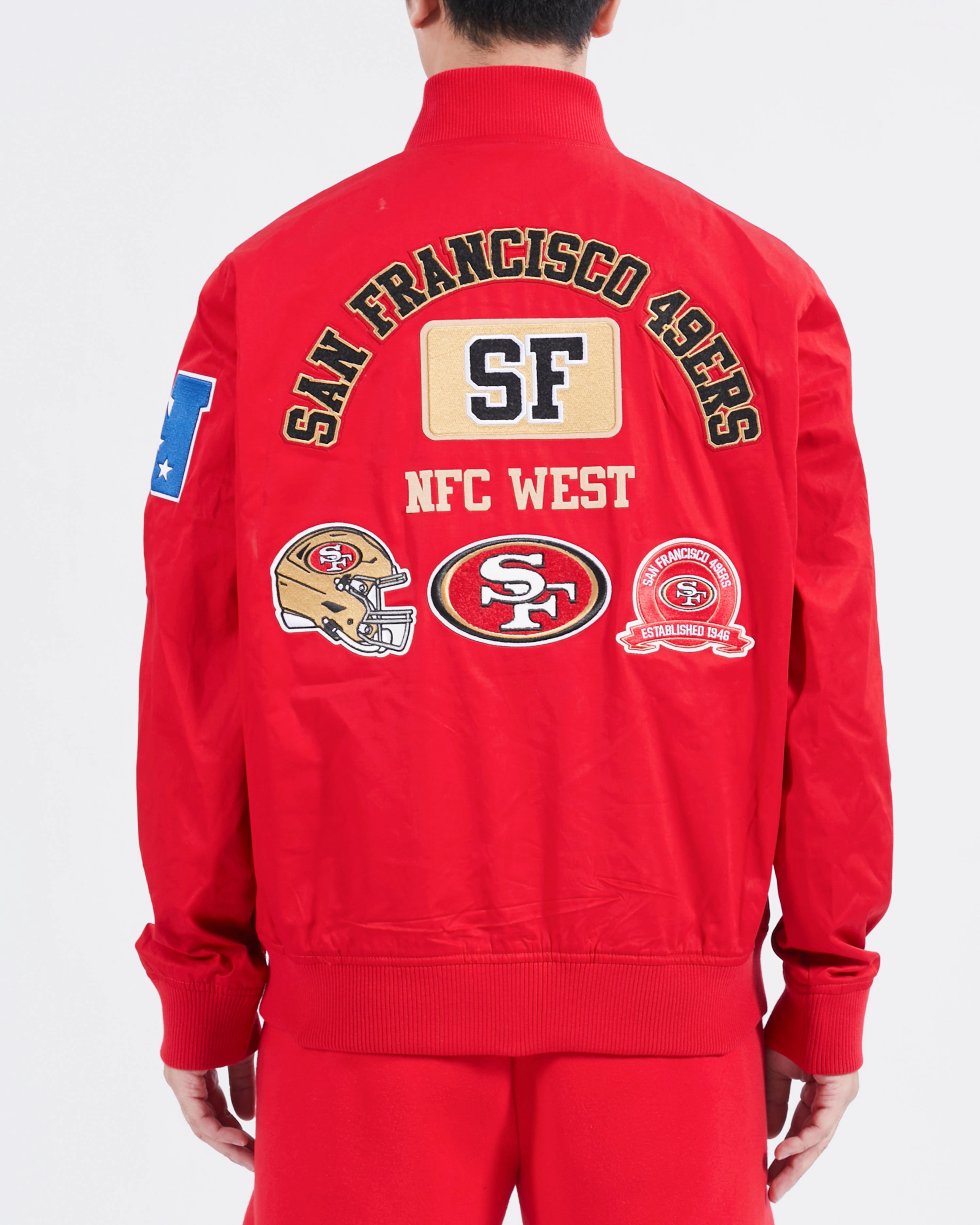 NFL SAN FRANCISCO 49ERS AREA CODE M TWILL JACKET (RED)