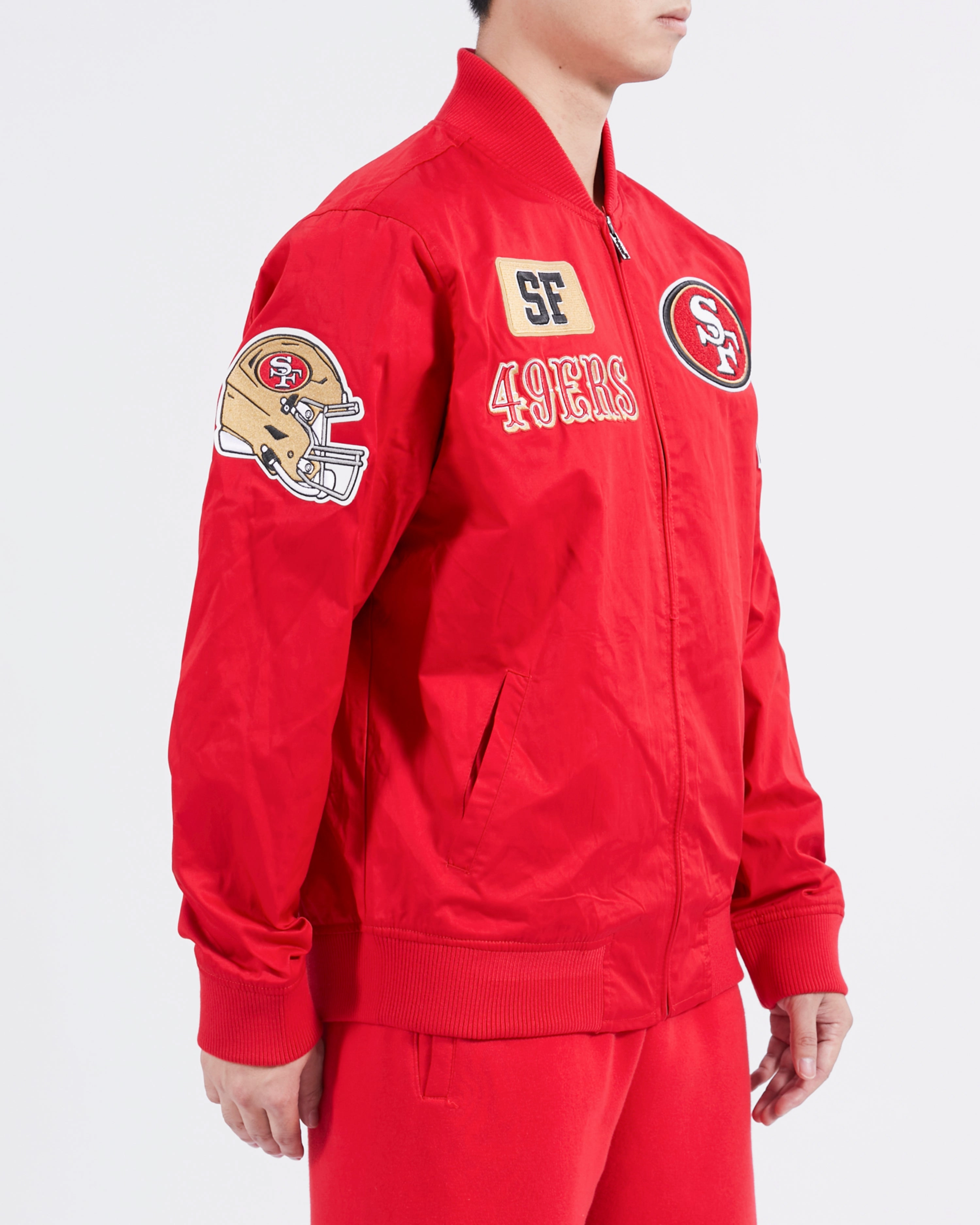 NFL SAN FRANCISCO 49ERS AREA CODE M TWILL JACKET (RED)