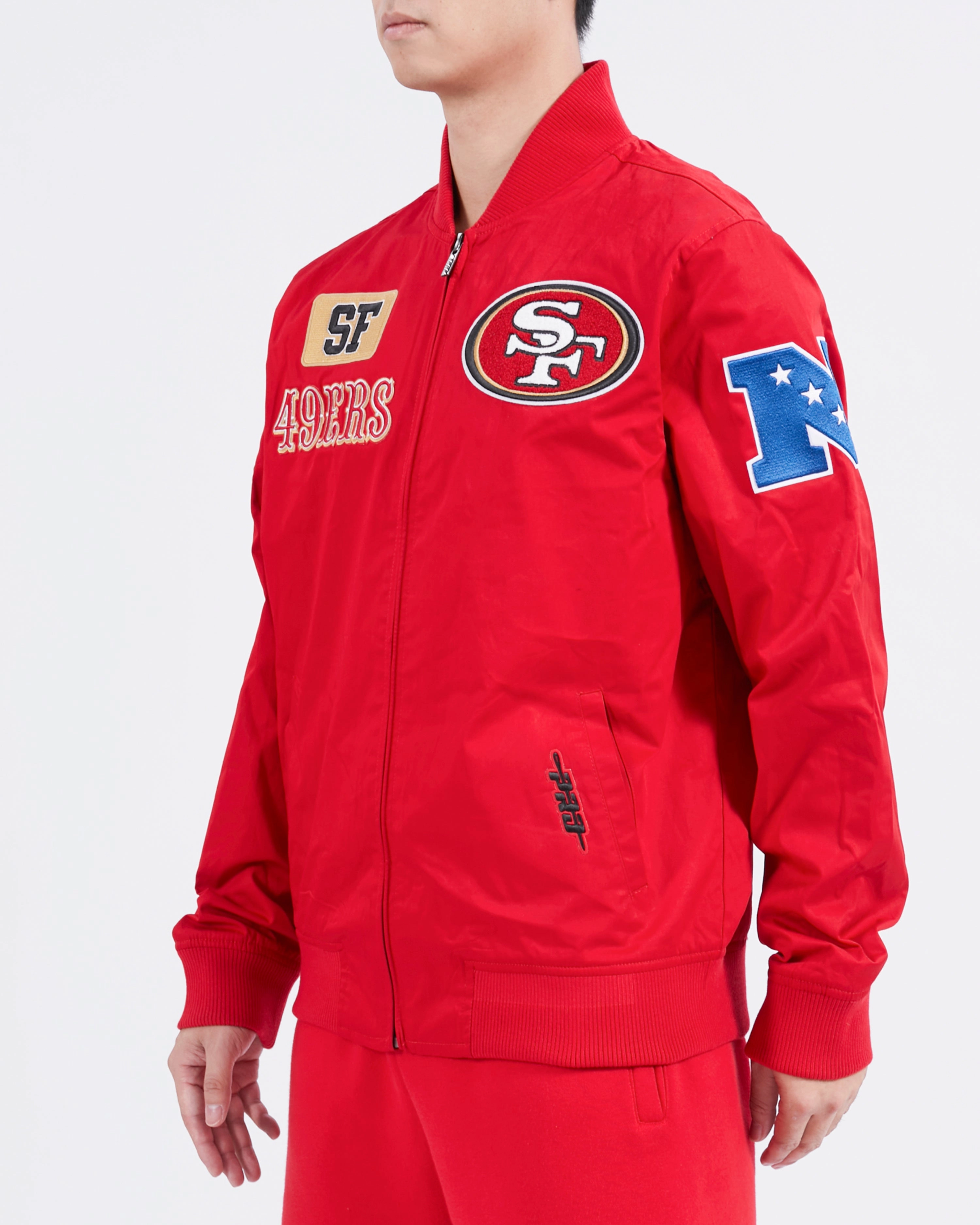 NFL SAN FRANCISCO 49ERS AREA CODE M TWILL JACKET (RED)