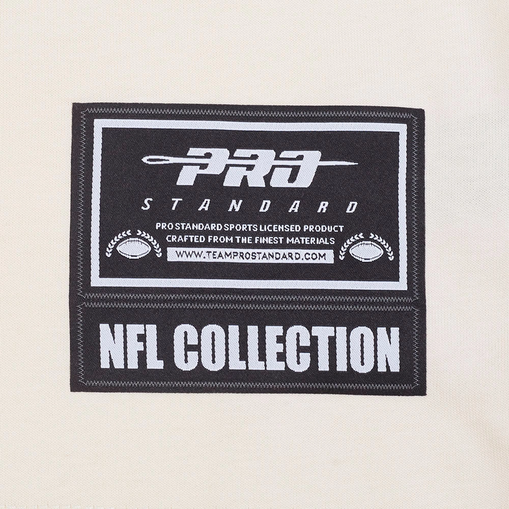 NFL SAN FRANCISCO 49ERS CHROME MEN'S COTTON JERSEY DROP SHOULDER TEE (EGGSHELL)