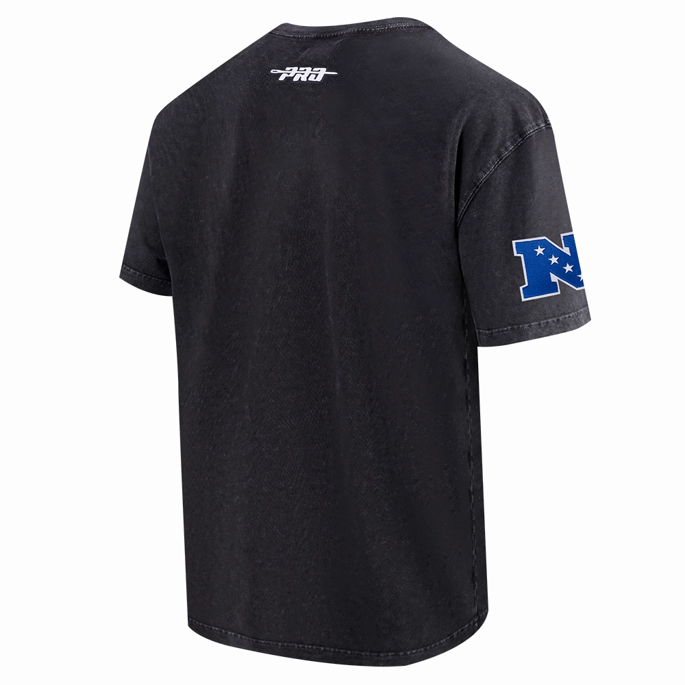 NFL SAN FRANCISCO 49ERS CHROME MEN'S COTTON JERSEY DROP SHOULDER TEE (WASHED BLACK)