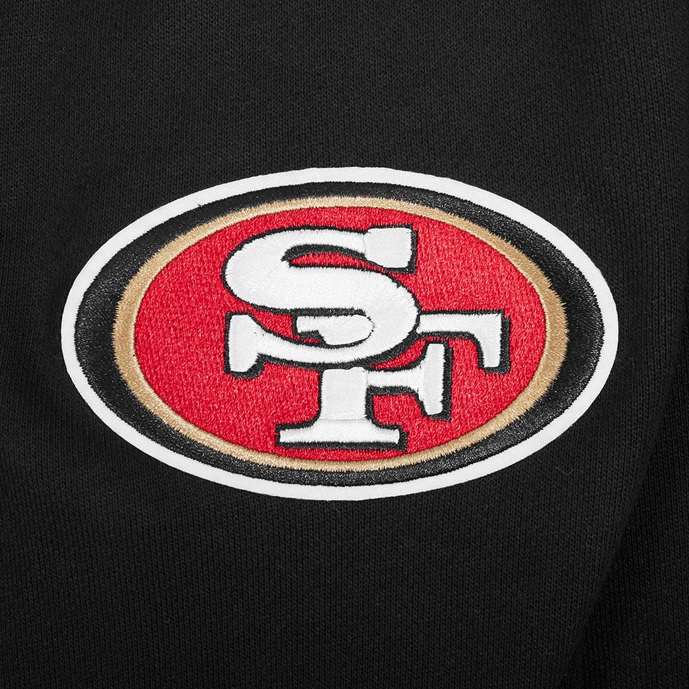 NFL SAN FRANCISCO 49ERS CITY RANSOM MEN'S RIB FLEECE PULLOVER HOODIE (BLACK/RED/BLACK)