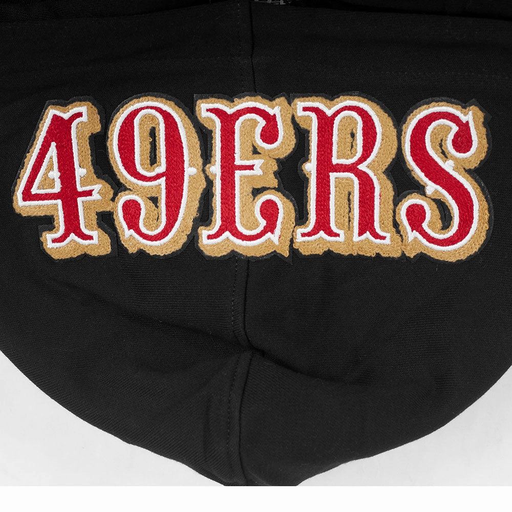 NFL SAN FRANCISCO 49ERS CITY RANSOM MEN'S RIB FLEECE PULLOVER HOODIE (BLACK/RED/BLACK)