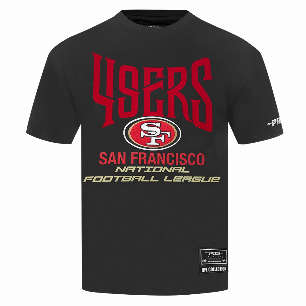 NFL SAN FRANCISCO 49ERS CITY TOUR 2.0 MEN'S COTTON JERSEY DROP SHOULDER TEE (BLACK)