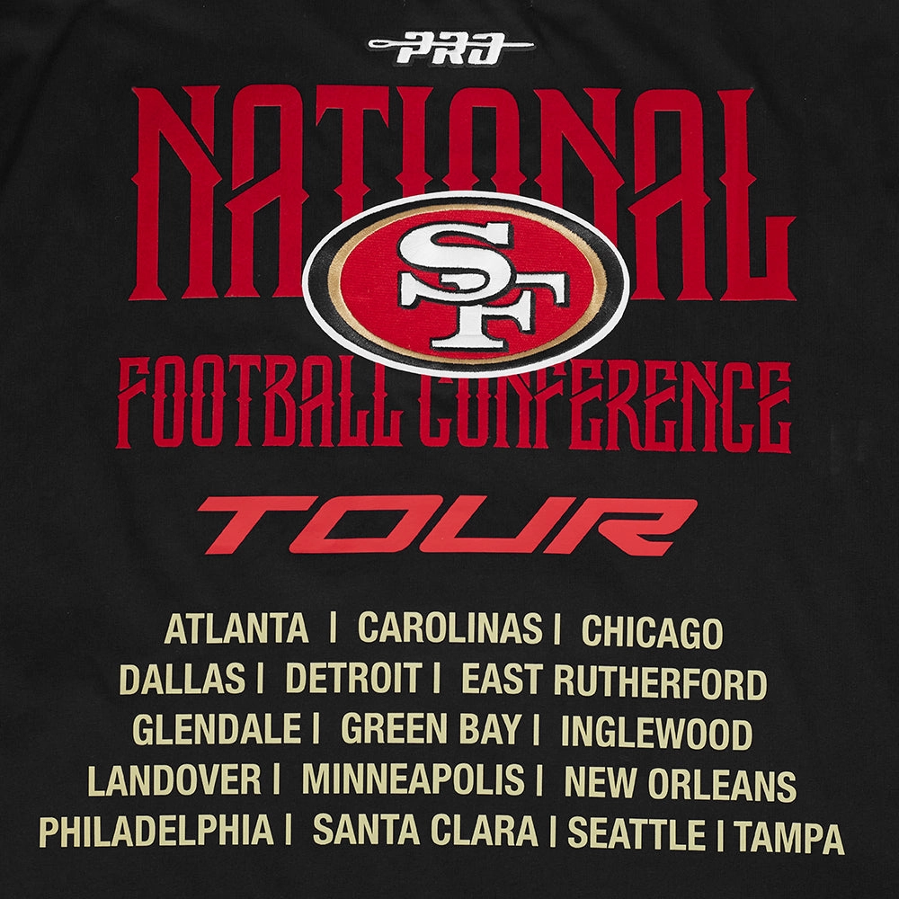 NFL SAN FRANCISCO 49ERS CITY TOUR 2.0 MEN'S COTTON JERSEY DROP SHOULDER TEE (BLACK)