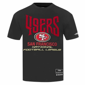 NFL SAN FRANCISCO 49ERS CITY TOUR 2.0 MEN'S COTTON JERSEY DROP SHOULDER TEE (BLACK)