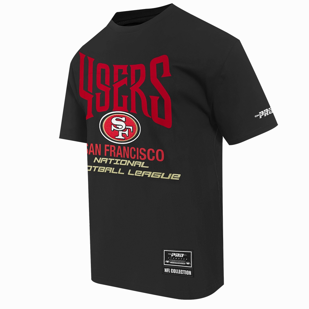 NFL SAN FRANCISCO 49ERS CITY TOUR 2.0 MEN'S COTTON JERSEY DROP SHOULDER TEE (BLACK)