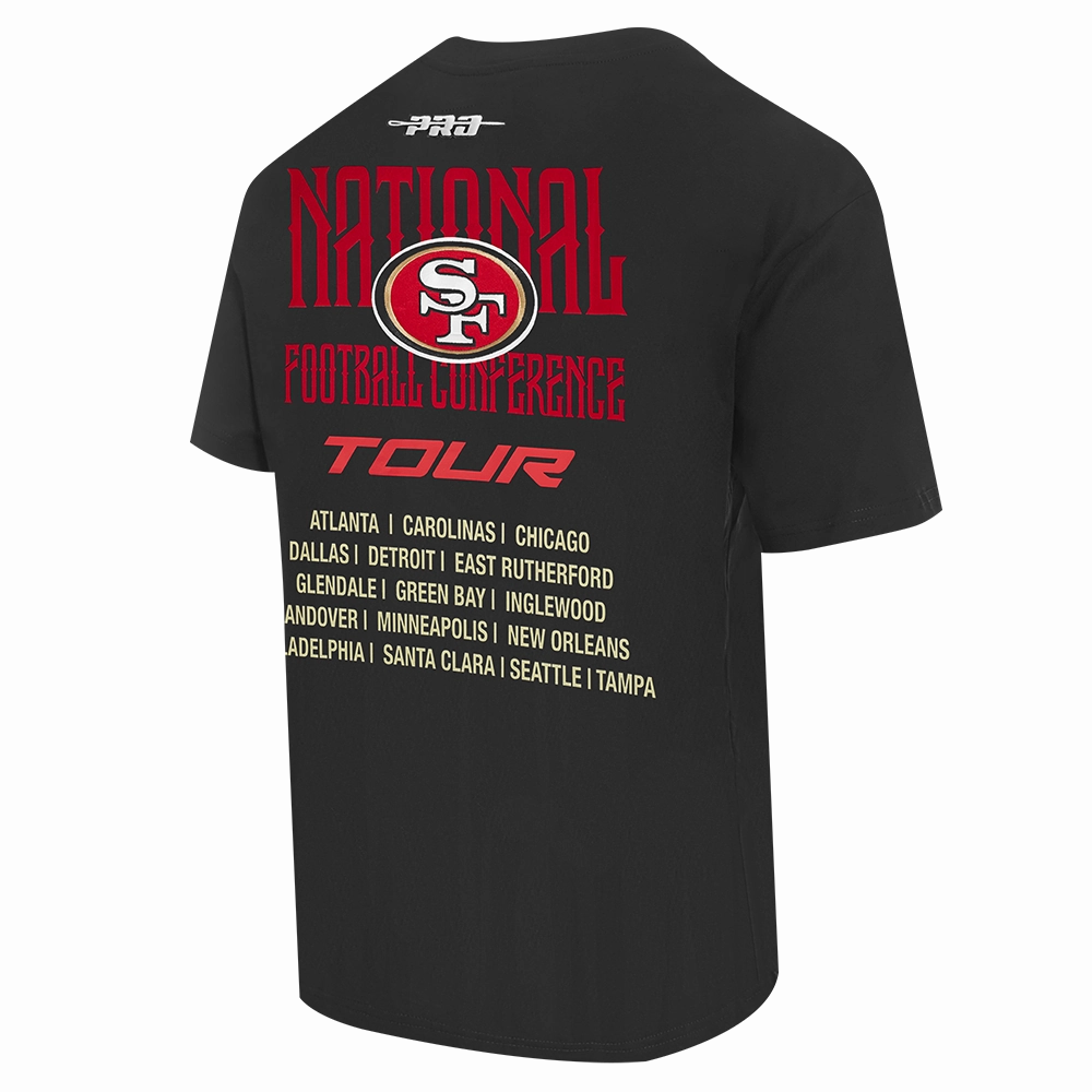NFL SAN FRANCISCO 49ERS CITY TOUR 2.0 MEN'S COTTON JERSEY DROP SHOULDER TEE (BLACK)