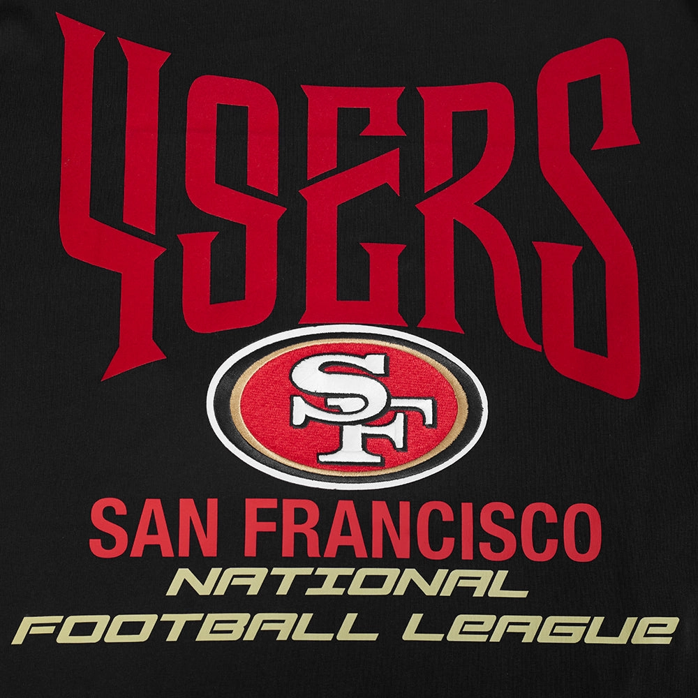 NFL SAN FRANCISCO 49ERS CITY TOUR 2.0 MEN'S COTTON JERSEY DROP SHOULDER TEE (BLACK)