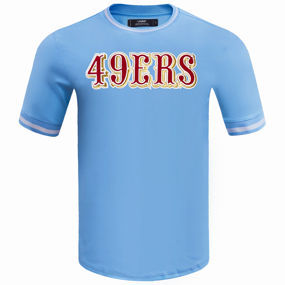 NFL SAN FRANCISCO 49ERS CLASSIC CHENILLE DOUBLE KNIT TEE (UNIVERSITY BLUE)