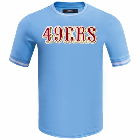 NFL SAN FRANCISCO 49ERS CLASSIC CHENILLE DOUBLE KNIT TEE (UNIVERSITY BLUE)