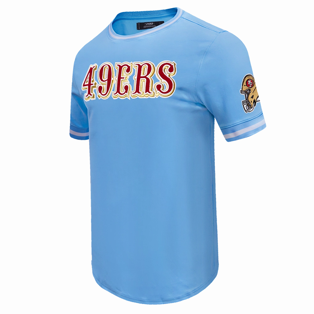 NFL SAN FRANCISCO 49ERS CLASSIC CHENILLE DOUBLE KNIT TEE (UNIVERSITY BLUE)