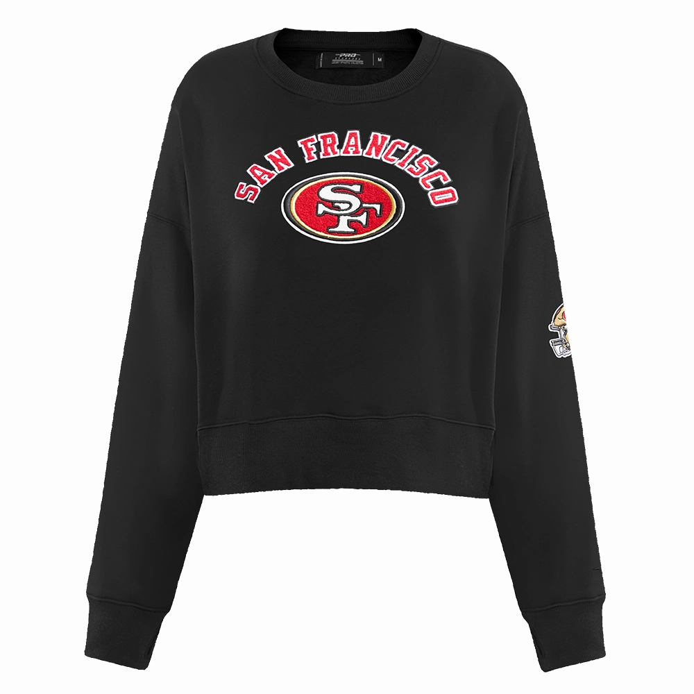 NFL SAN FRANCISCO 49ERS CLASSIC FLEECE CREWNECK (BLACK)