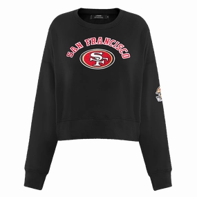 NFL SAN FRANCISCO 49ERS CLASSIC FLEECE CREWNECK (BLACK)