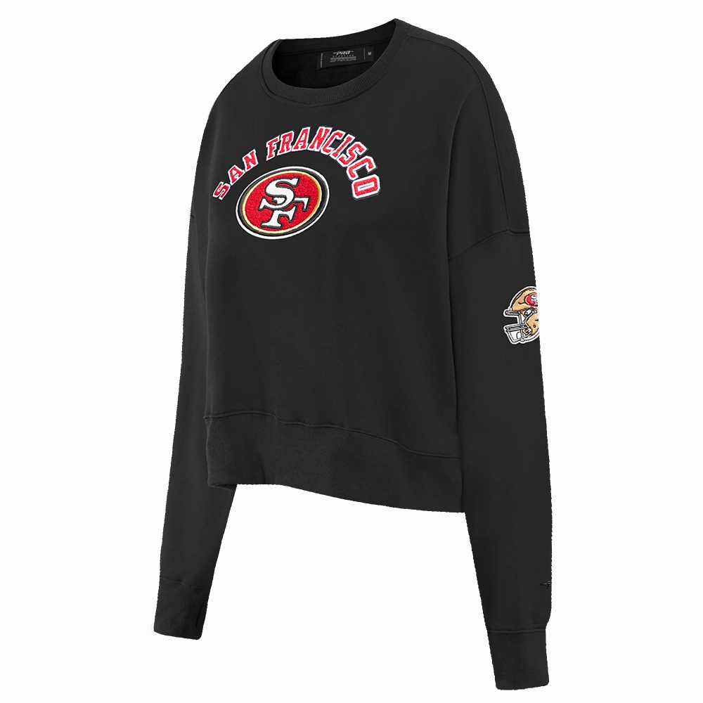 NFL SAN FRANCISCO 49ERS CLASSIC FLEECE CREWNECK (BLACK)