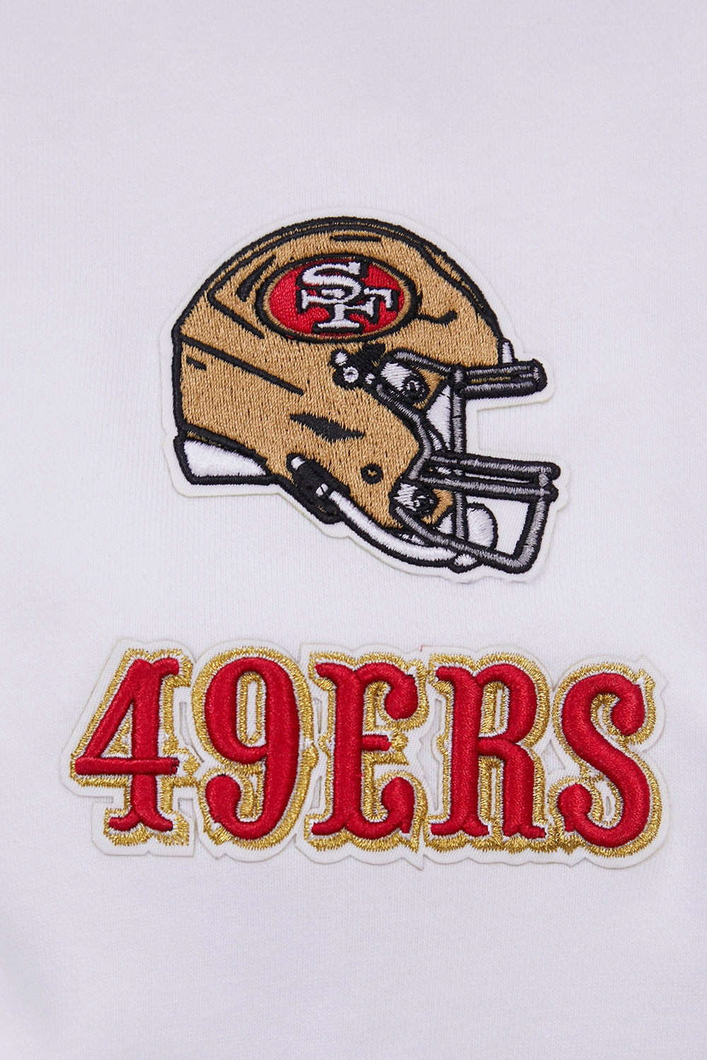 NFL SAN FRANCISCO 49ERS CLASSIC FLEECE CROPPED PULLOVER HOODIE (WHITE)