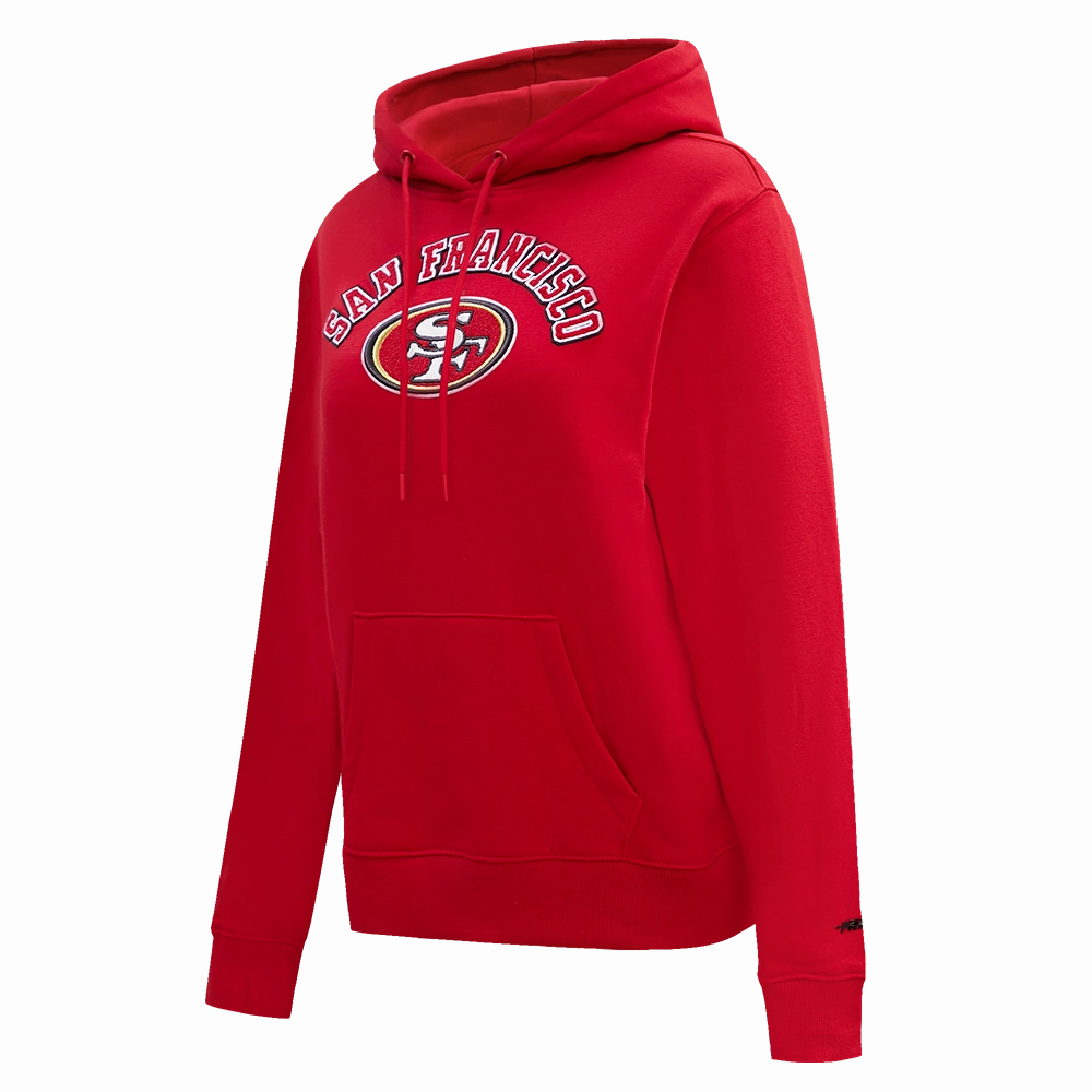 NFL SAN FRANCISCO 49ERS CLASSIC FLEECE PULLOVER HOODIE (RED)