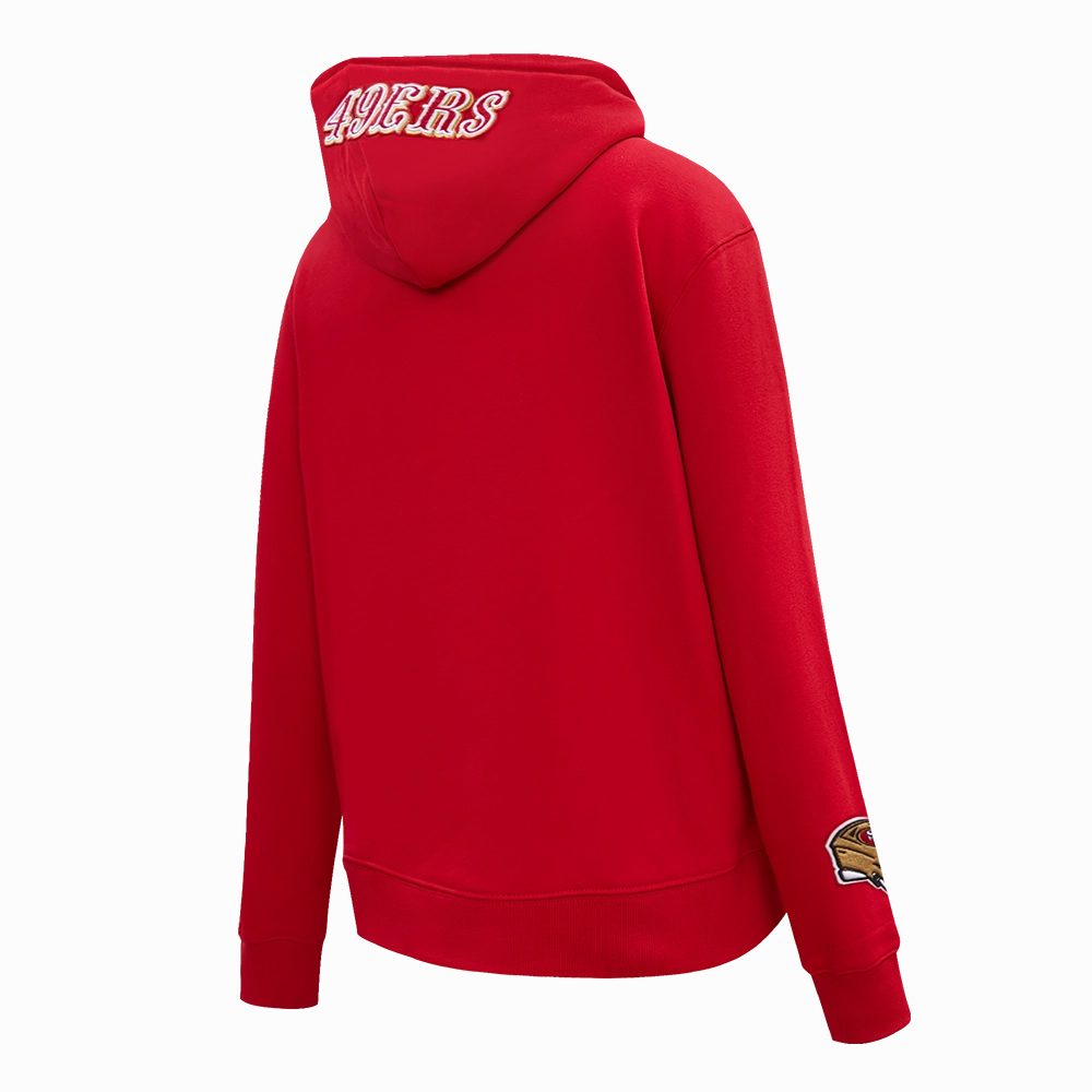 NFL SAN FRANCISCO 49ERS CLASSIC FLEECE PULLOVER HOODIE (RED)
