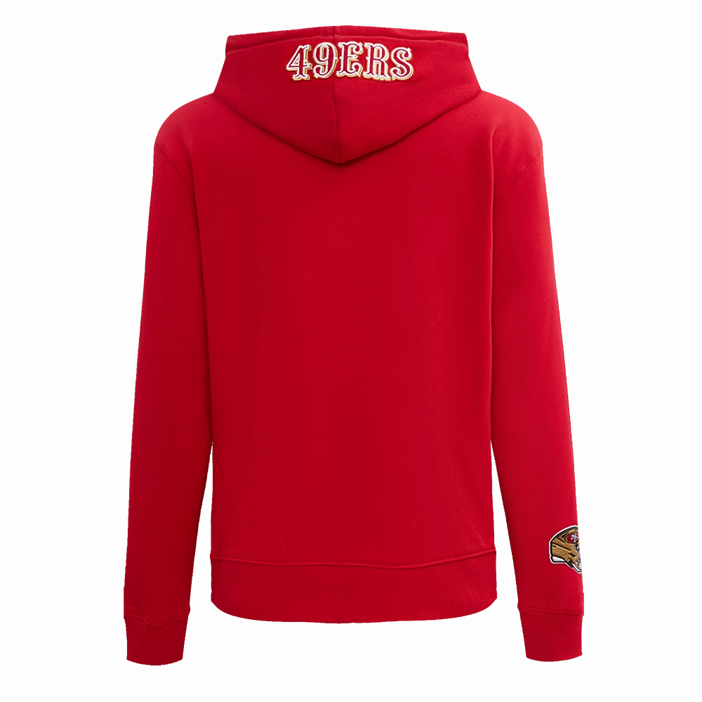 NFL SAN FRANCISCO 49ERS CLASSIC FLEECE PULLOVER HOODIE (RED)