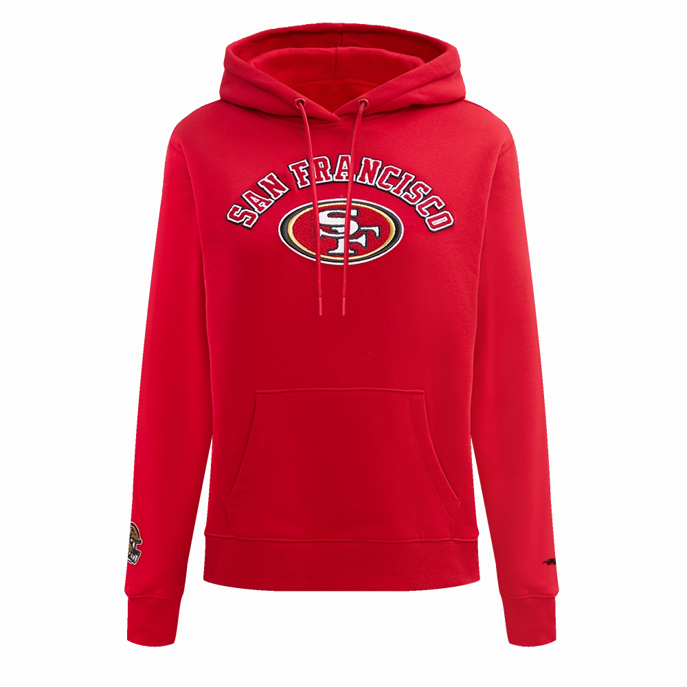 NFL SAN FRANCISCO 49ERS CLASSIC FLEECE PULLOVER HOODIE (RED)
