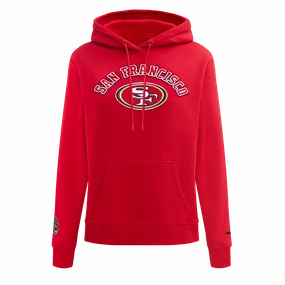 NFL SAN FRANCISCO 49ERS CLASSIC FLEECE PULLOVER HOODIE (RED)