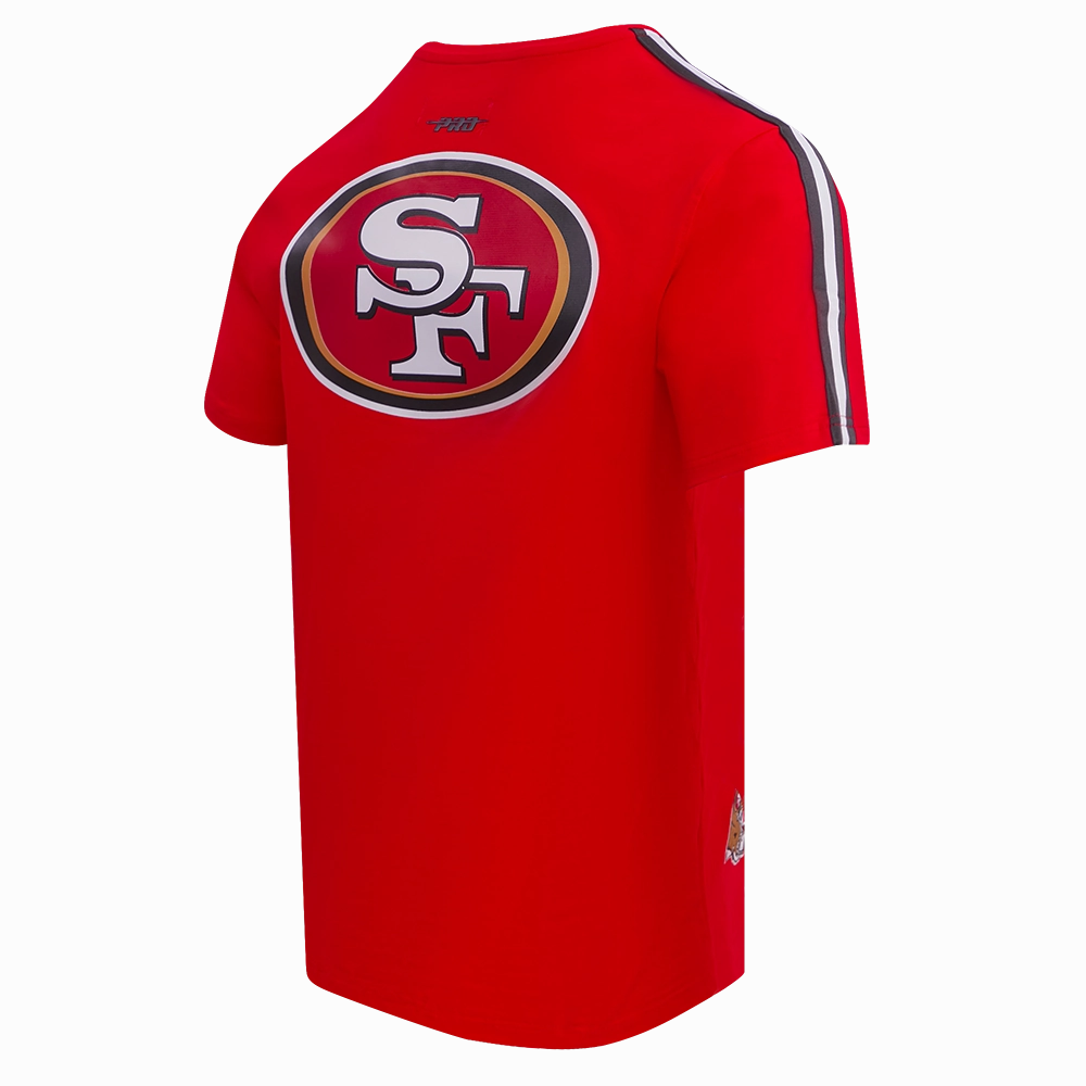 NFL SAN FRANCISCO 49ERS CLASSIC MESH STRIPED MEN'S TEE (RED/BLACK)