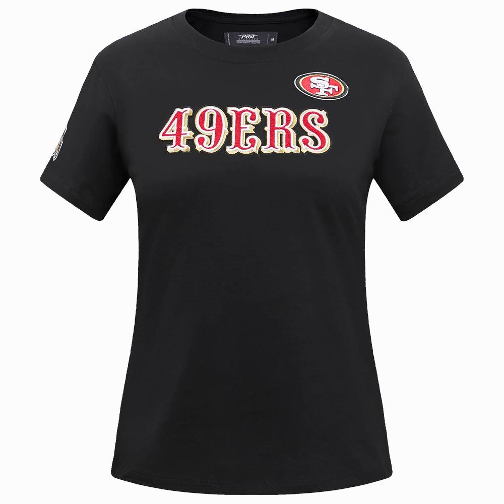 NFL SAN FRANCISCO 49ERS CLASSIC SHORT SLEEVE SINGLE JERSEY SLIM FIT TEE (BLACK)