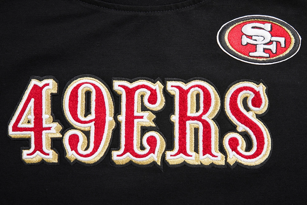 NFL SAN FRANCISCO 49ERS CLASSIC SHORT SLEEVE SINGLE JERSEY SLIM FIT TEE (BLACK)