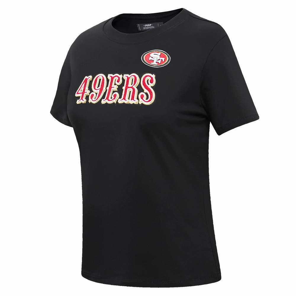 NFL SAN FRANCISCO 49ERS CLASSIC SHORT SLEEVE SINGLE JERSEY SLIM FIT TEE (BLACK)