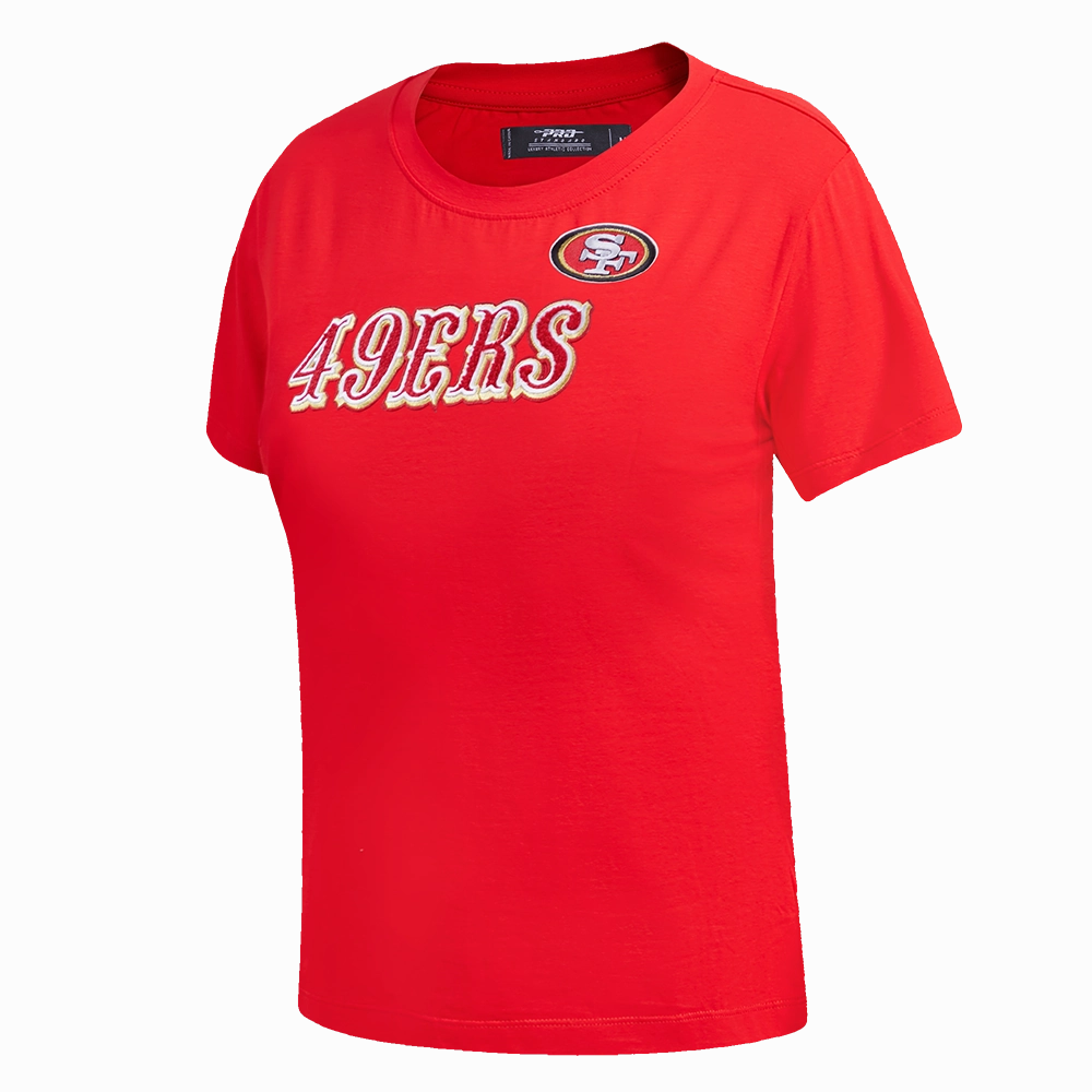 NFL SAN FRANCISCO 49ERS CLASSIC SHORT SLEEVE SINGLE JERSEY SLIM FIT TEE (RED)