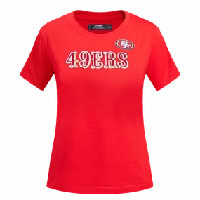 NFL SAN FRANCISCO 49ERS CLASSIC SHORT SLEEVE SINGLE JERSEY SLIM FIT TEE (RED)