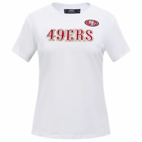 NFL SAN FRANCISCO 49ERS CLASSIC SHORT SLEEVE SINGLE JERSEY SLIM FIT TEE (WHITE)