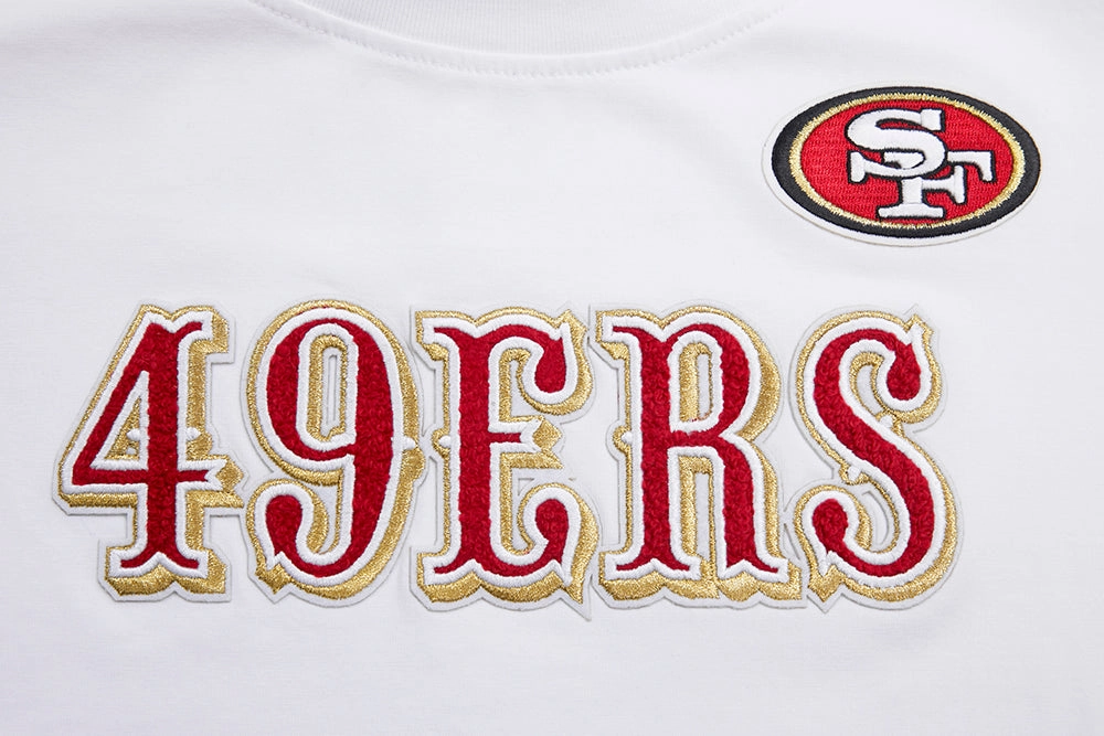NFL SAN FRANCISCO 49ERS CLASSIC SHORT SLEEVE SINGLE JERSEY SLIM FIT TEE (WHITE)