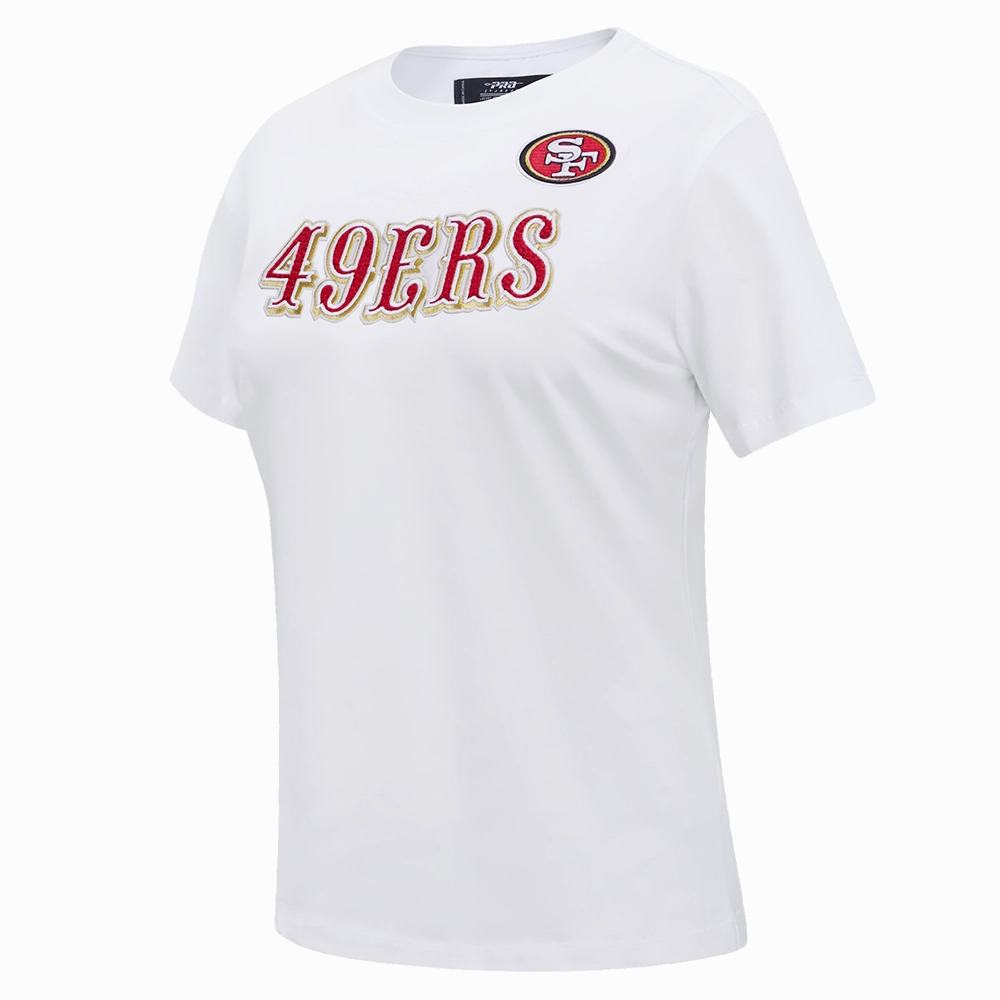NFL SAN FRANCISCO 49ERS CLASSIC SHORT SLEEVE SINGLE JERSEY SLIM FIT TEE (WHITE)