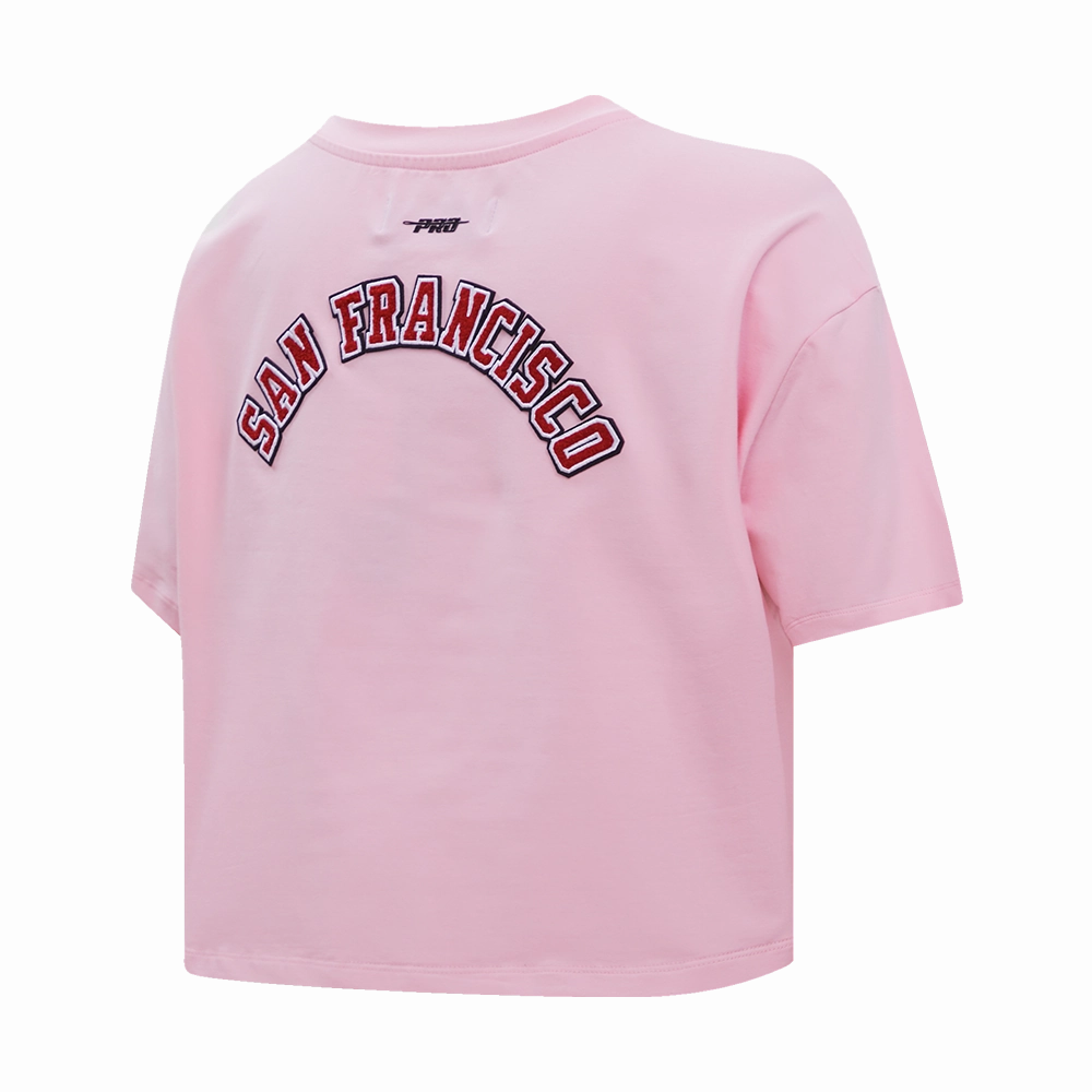 NFL SAN FRANCISCO 49ERS CLASSIC SINGLE JERSEY BOXY TEE (PINK)