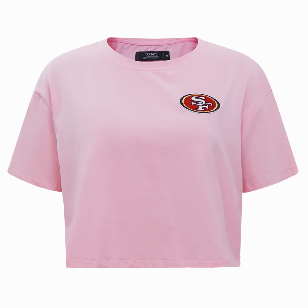 NFL SAN FRANCISCO 49ERS CLASSIC SINGLE JERSEY BOXY TEE (PINK)