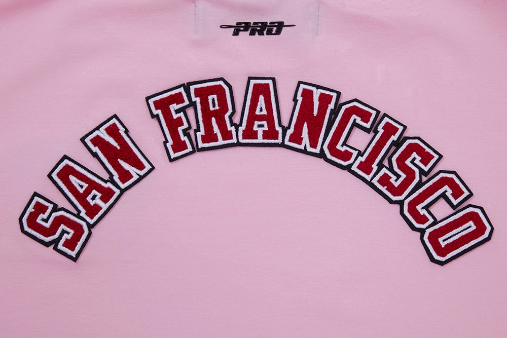 NFL SAN FRANCISCO 49ERS CLASSIC SINGLE JERSEY BOXY TEE (PINK)