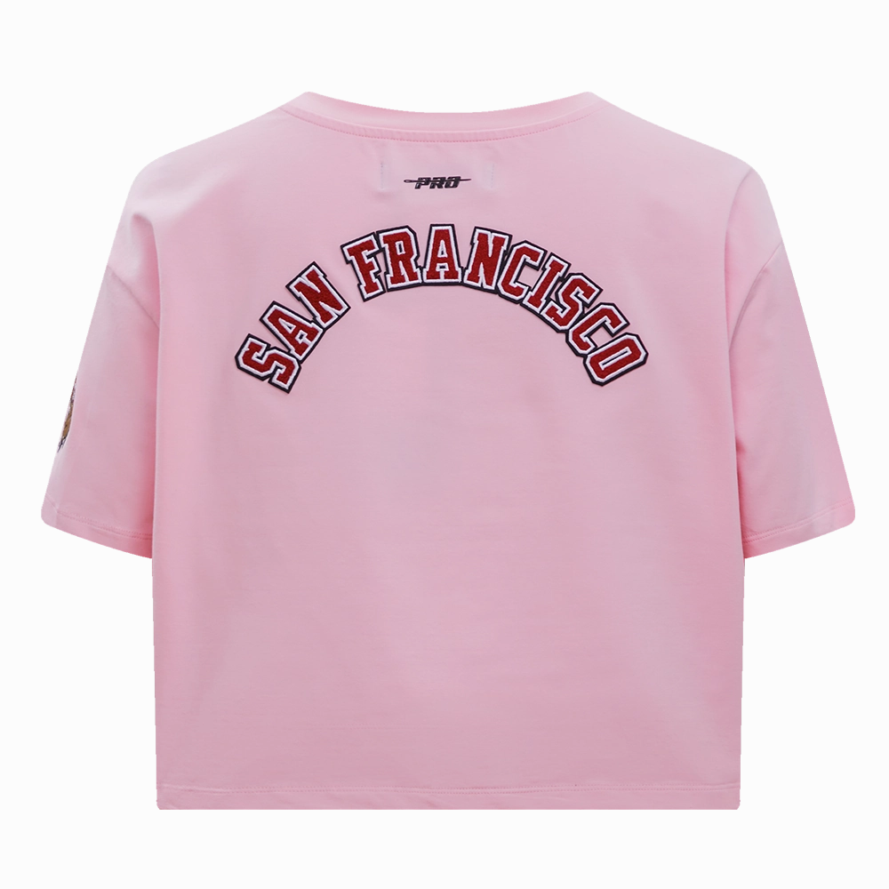 NFL SAN FRANCISCO 49ERS CLASSIC SINGLE JERSEY BOXY TEE (PINK)