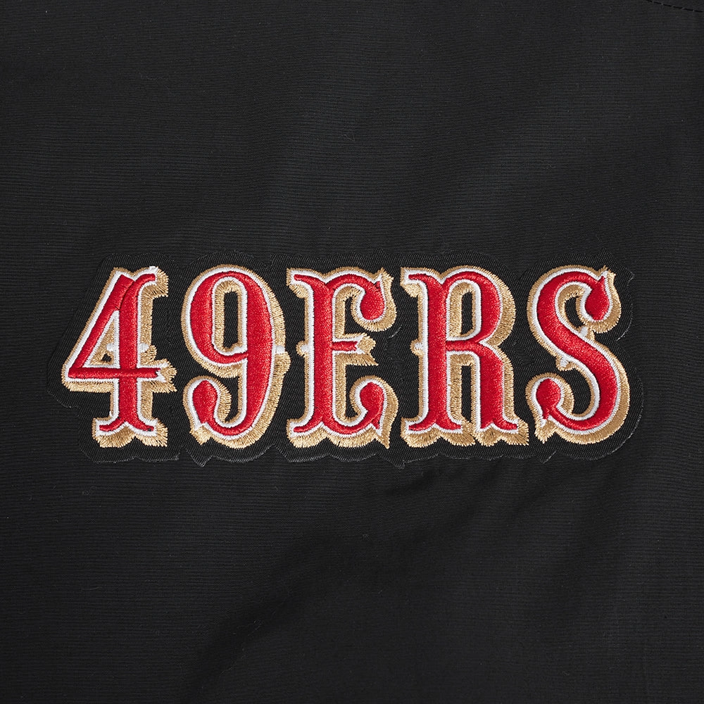 NFL SAN FRANCISCO 49ERS CLASSIC WIND SUIT MEN'S WOVEN FULL ZIP PULLOVER HOODIE (BLACK)