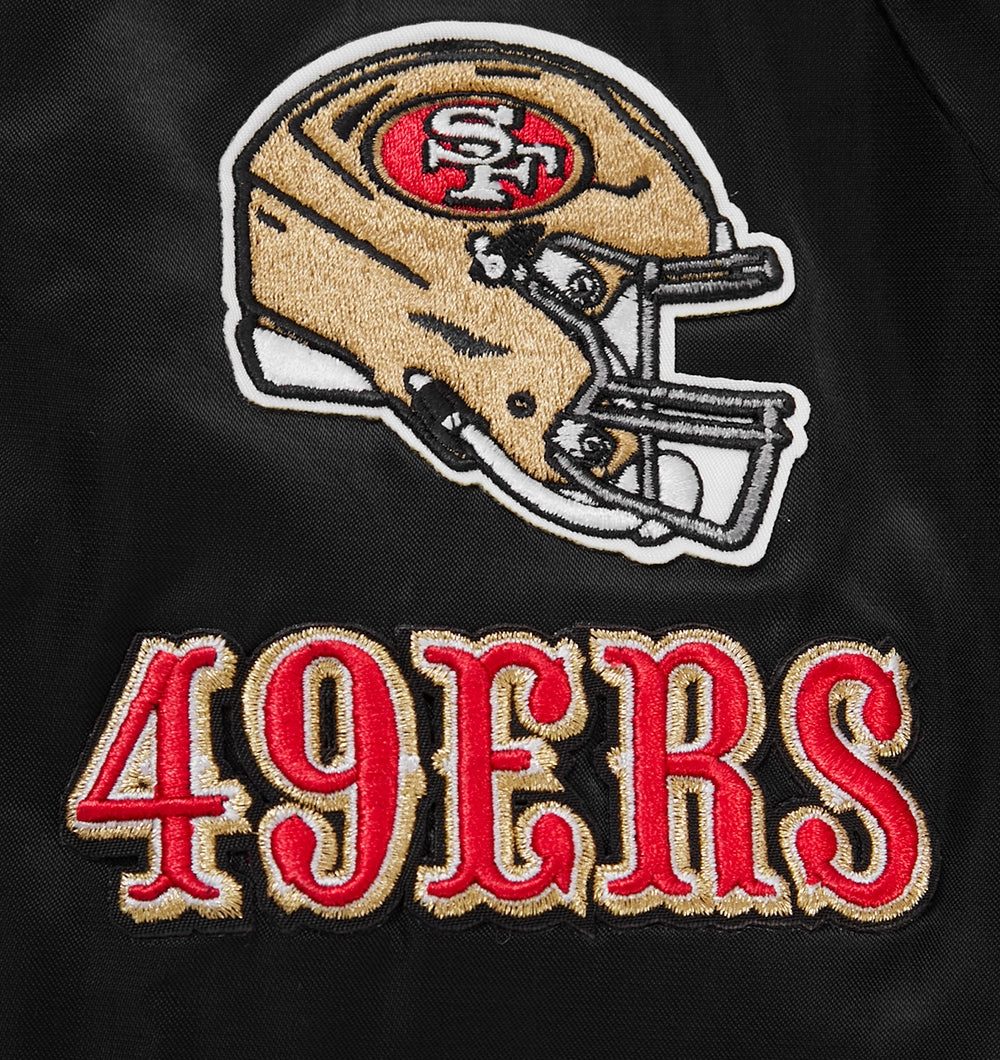 NFL SAN FRANCISCO 49ERS CLASSIC WOMEN'S SATIN JACKET (BLACK)
